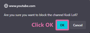 Block Channel Popup