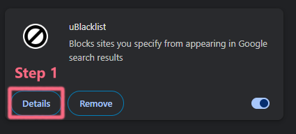 Chrome Extension Details